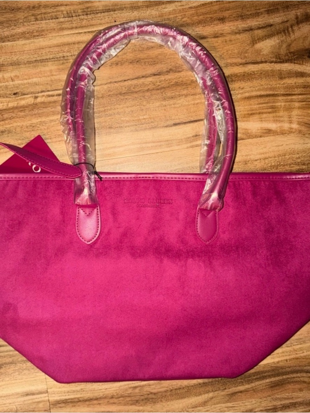 Ralph Lauren Raspberry Suede Tote - Picture 2 of 2